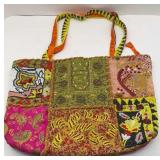 MULTICOLORED BEADED BAGUETTE SHOULDER BAG