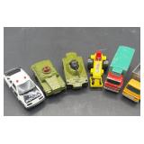 6-EARLY MATCHBOX TANKS AND TRUCKS