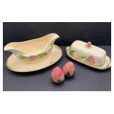 FRANCISCAN DESERT, ROSE GRAVY BOAT, BUTTER DISH,