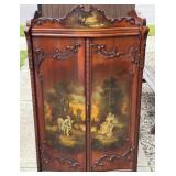 ANTIQUE FRENCH HAND PAINTED MUSIC CABINET