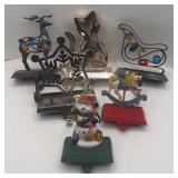 CAST IRON AND METAL CHRISTMAS STOCKING HOLDERS