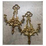 MID-CENTURY, MODERN GOLD TONED SCONCES