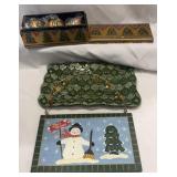 CHRISTMAS PLATTER -ORNAMENTS-snowman plaque