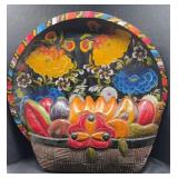 HAND-PAINTED PLATTER AND FRUIT BASKET