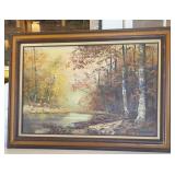 MID-CENTURY MODERN LANDSCAPE PAINTING ON CANVAS