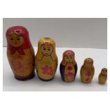 FIVE PIECE RUSSIAN STYLE NESTING, DOLL SET