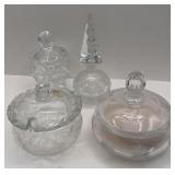 GLASS POWDER BOXES AND OTHER DISHES
