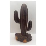 CARVED WOODEN CACTUS