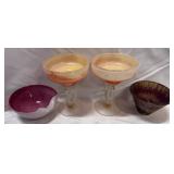 4 PIECES OF ART GLASS