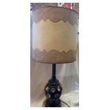 MCM  BLACK AND GOLD BUTTONS TABLE LAMP