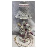 VTG PORCELAIN TABLE LAMP-COLONIAL DANCERS AS-IS