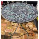 MOSAIC TOP METAL PATIO TABLE 30 in wide