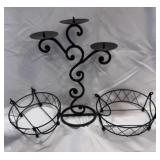 METAL CANDLESTICK, AND POTHOLDERS