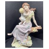 LARGE MOTHER AND CHILD PORCELAIN FIGURE