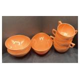 ORANGE MCM MELMAC DISHES