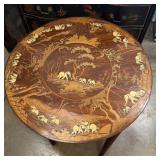 ORIENTAL IN LAID TABLE WITH ELEPHANTS