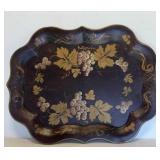 TOLL WARE TRAY WITH GRAPES