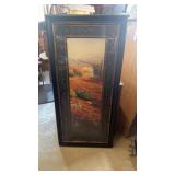 LARGE DECORATIVE TUSCAN SCENE PRINT UNDER GLASS