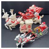 VINTAGE SANTA CLAUS SLEIGH SNOWMAN TRAIN