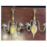 2-BRASS WALL MOUNTED CANDLE HOLDERS