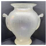 LARGE GLASS DOUBLE HANDLED VASE