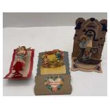 3 VINTAGE VALENTINE CARDS