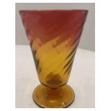 Baccarat "Rose Tiente" Amberina glass