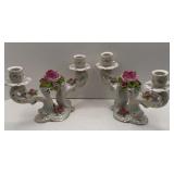 SET OF 2 DRESDEN CANDELABRAS