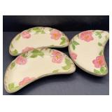 SET A THREE FRANCISCAN DESERT ROSE SALAD PLATES