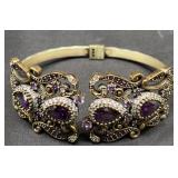 STERLING PURPLE RHINESTONE BRACELET