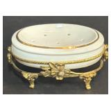 ORMOLU FOOTED PORCELAIN SOAP DISH