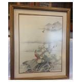 ASIAN DESIGNED FRAME PRINT OF BIRDS-LARGE