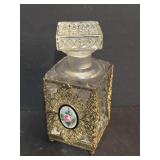 VTG GOLD TONE ORMOLU FILIGREE COLOGNE