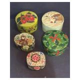 HAND PAINTED LACQUERED TRINKET BOXES