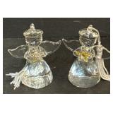 2-LENOX CRYSTAL ANGEL CHRISTMAS ORNAMENTS