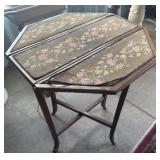 NEEDLE POINT TABLE-NEEDS WORK