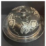 VICTORIAN, SILVER PLATED DOME BUTTER DISH