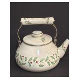ENAMELWARE HOLLY TEA POT