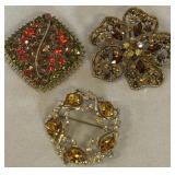 3-MULTI RHINESTONE BROACHES