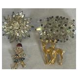 RHINESTONE PINS -Deer and Irishman pin