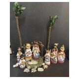 MEXICAN CLAY NATIVITY SET
