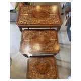 SET OF 3 INLAID NESTING TABLES