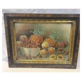 VTG STILL LIFE PRINT IN ANTIQUE FRAME