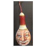 HAND PAINTED GOURD-SANTA FACE
