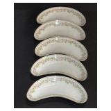 5-BAVARIAN CRESCENT SHAPED BONE DISHES