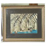 COLORED PENCIL AND PASTEL ARTWORK-ZEBRAS