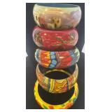 5-HAND PAINTED BANGLES