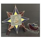 STAIN-GLASS SHIP AND SLED