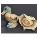 MCM CERAMIC DUCK AND HAT PLANTER