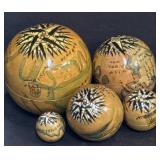 SET OF OLD WORLD MAP NESTING SPHERES